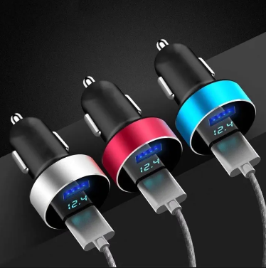 3.1A Dual USB Car Charger 2 Port LCD Display 12-24V USB9