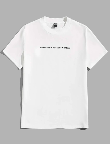Manfinity Homme Men T-Shirts Fit Crew Neck Short Sleeve Slogan Tee Casual Simple Summer