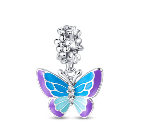 S925 Silver Pandora Same Design Glass Beads Sea Animal Butterfly Seahorse Sea Turtle Beads Suitable for Original Bracelets  012