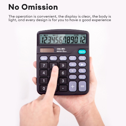 Deli Calculator Simple Portable Desktop Calculator Student Office Supplies Stationery 837ES