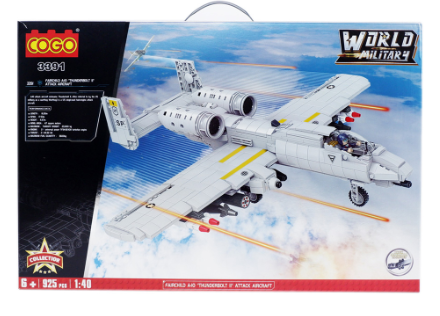 Cogo World Military Fairchild Thunderbolt Aircraft Building Blocks