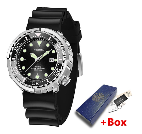 LIGE Original Watch Men Sports Quartz Watches Waterproof Date Watch chronograph Relo Male  SILVER BLACK