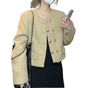 Lovito Women Casual Plain Double Button Fake Pocket Coat LNE40167