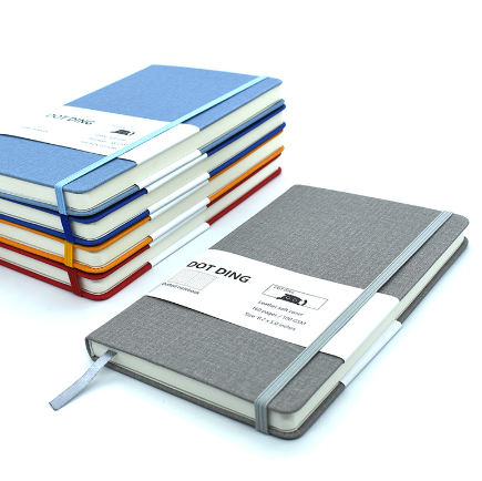 100GSM Bullet Dotted Notebook A5 Cloth Hardcover Journal Planner 160 Pages Inside Pocket School&Office Supplies