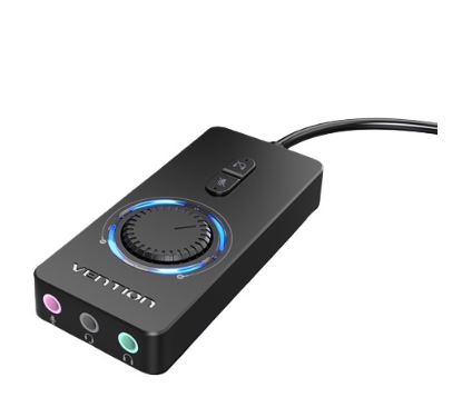 Vention USB 2.0 External Stereo Sound Adapter Card with Volume Control and LED Indicator (CRDB)