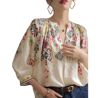 Lovito Women Draped Blouse Lna17130 (Off White)
