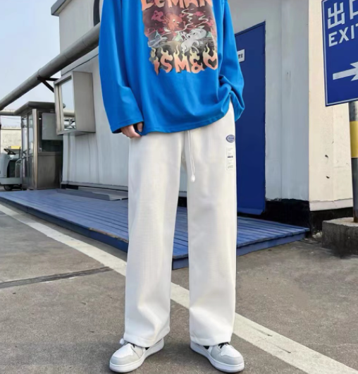 Slocks Pants Loose Straight Cut Pants Korean Sweatpant Wide Leg Baggy Sweat Pants For Men Unisex