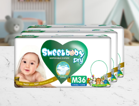 SWEETBABY DRY - ECONOPACK MEDIUM 36s x 3 PACKS