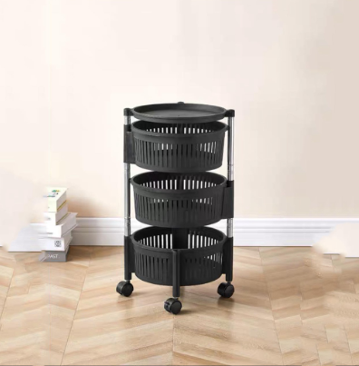 5 Layer Rotatable Kitchen Utility Trolley Cart Shelf Storage Rack Organizer-Z698