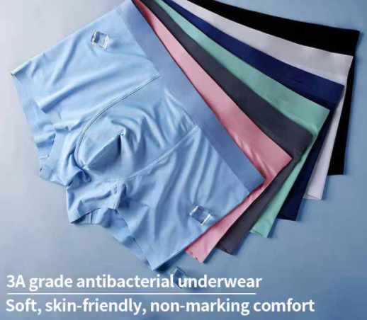 Cool Ice Silk Underwear Men's Boxer Antibacterial Large Size Antarctic Graphene Or Pure Cotton Breath (4 Pieces Set)