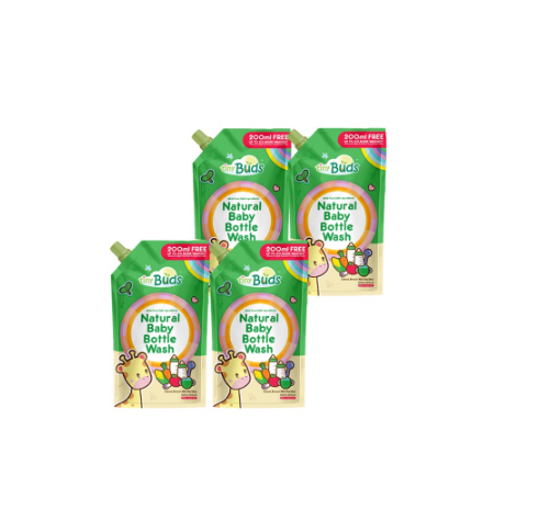 Tiny Buds Natural Baby Bottle & Utensil Wash Set of 4