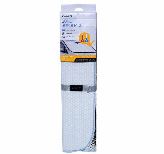 Type S Super Sunshade 147cm x 58cm Form Fitting Design, UV Blocker And Ultra Reflective 1pc T12510