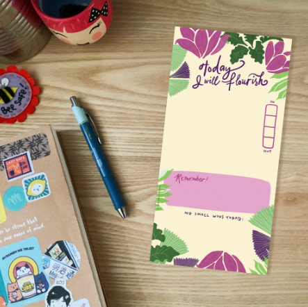 Today I Will Flourish - Daily Planner Notepad by Inky Livie (60 Leaves)