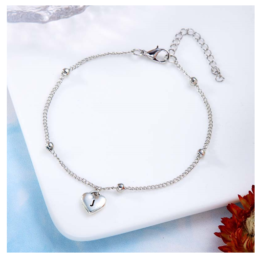 Fashion Silver Plated 26 Letters Initials Alphabet Bracelet Adjustable Bangle Women Jewelry Mother's Day Gift I