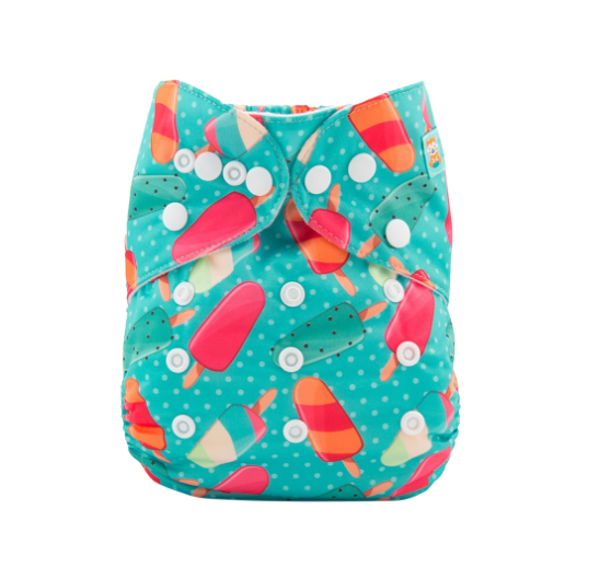 Alva Baby Cloth Diapers 1Set With Bamboo Charcoal Insert Printed Washable Diapers Cloth Diaper Pocket Nappy D7