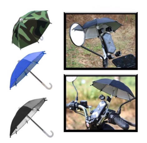Mobile Phone Holder Mini Umbrella for Motorcycle Bike Waterproof Sunscreen Umbrella with Cable Ties