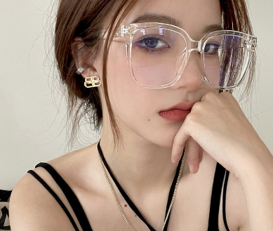 Large Transparent Square Frame Eyeglasses For Women
