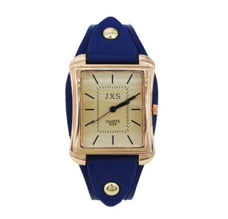 Square simple men's and women's belt watch retro strip nail men's watch student watch F003