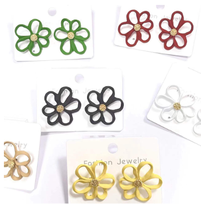Korean Flower Style Earrings  Suitable for summer