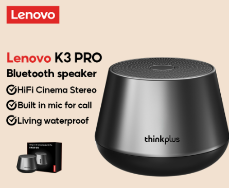 Lenovo K3 Pro Bluetooth Speaker Wireless Hifi Stereo Sound Effect Portable Waterproof