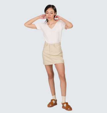 Mantou Cali Cream Mini Skirt