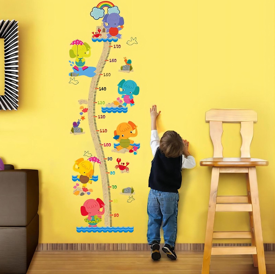 New Arrival Wall Decal Height Chart for Kids Wall Sticker Waterproof Self Adhesive Wallpaper Decor