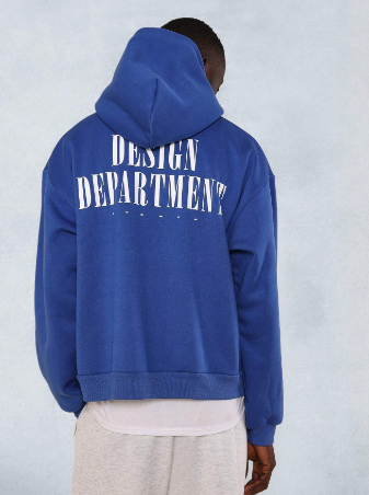 SUMWON Regular Fit Overhead Hoodie With Back Graphic Print