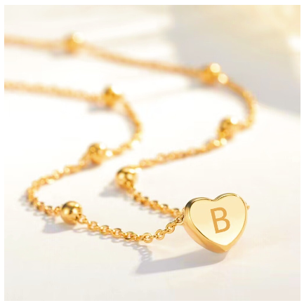 Kwintas Stainless Steel Necklace For Women 18K Gold A-Z Titanium Steel Pendant Accessories Jewelry Gift B