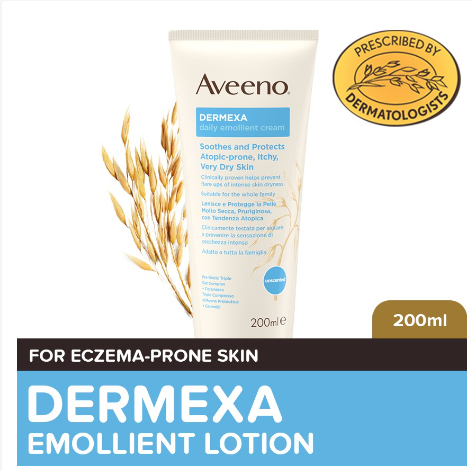 Aveeno Dermexa Cream 200ml - Eczema Lotion, Body Lotion for Sensitive Skin, Atopic Dermatitis