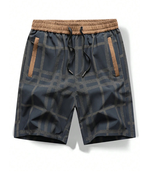 Fashionable Loose Plaid Outdoor Sports Shorts For Men Summer