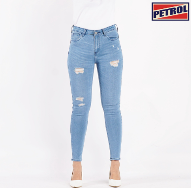 Petrol Ladies Basic Denim Fashionable Stretchable Super skinny Trendy Fashion 137634-U Light Shade