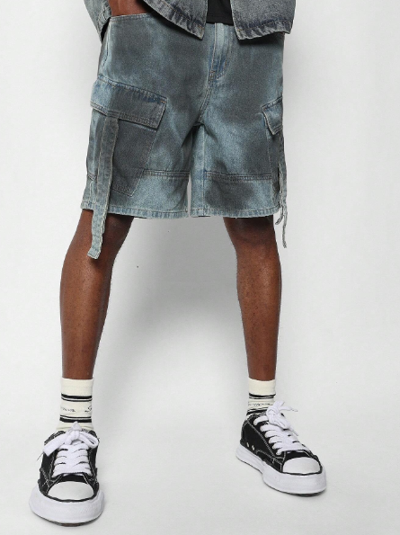 SUMWON Denim Bermuda Cargo Short