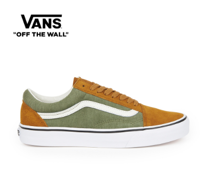 Vans Old Skool Mini Cord Green/Brown Corduroy Sneakers For Men