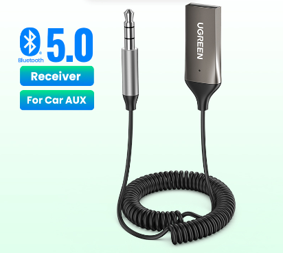 Ugreen Bluetooth Receiver 5.3 Adapter Hands-Free Car Kits AUX Audio 3.5mm Jack Music Wireless Receiver for Car BT Transmitter