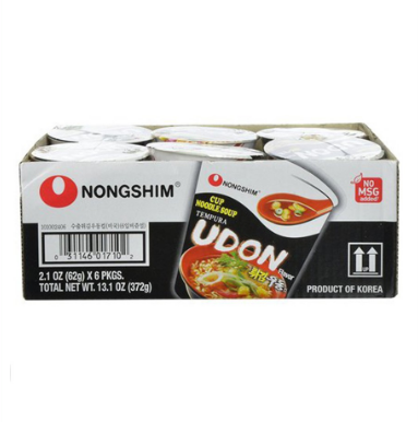 Nongshim Udon Tempura Cup Noodles 6 cups