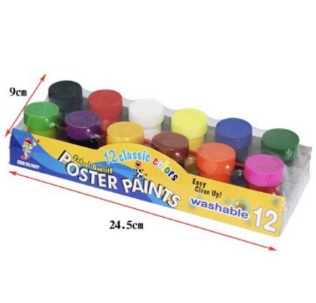 Color Poster Paints 12color Washable Paint School Supplies