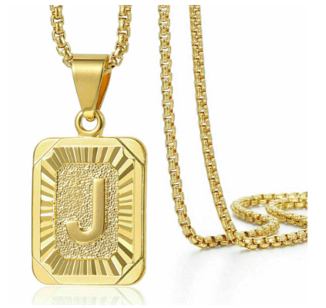 26 Letter Necklace Initial Pendant Men Women Fashion New Gold Plated Silver Plated Box Chain 22 Inch Factory Wholesale J