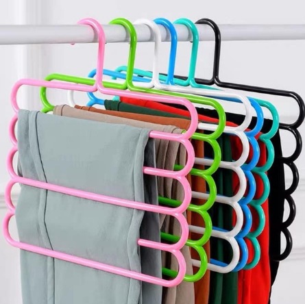 5 Layers Multi-Functional Pants Hangers Holders Trousers Hanger Storage Rack Clothes Space