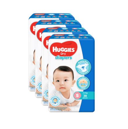 Huggies Dry Diapers Small 38 pcs x 4 packs 152 pcs