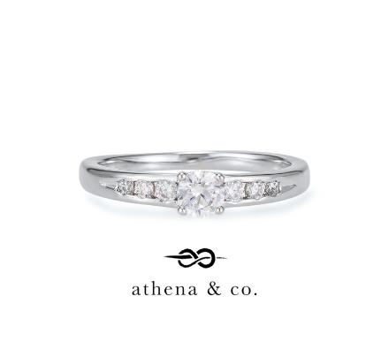 Athena & Co. 18k White Gold Plated Yvette Engagement Ring / Wedding Ring