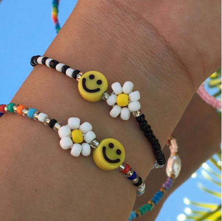Smiley Colorful Bead Bracelet Jewelry Smiley Face Summer Beads Accessory Bracelet | Korean Inspired